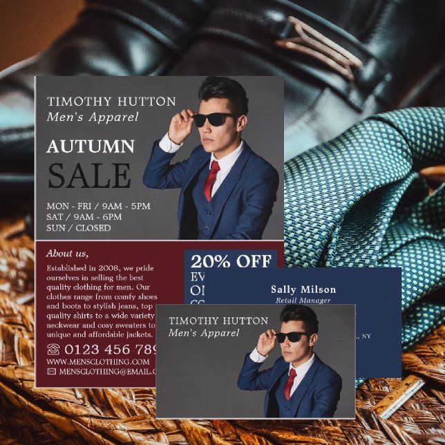 Male Pose, Men's Clothing Store Business Card (Creator Uploaded)