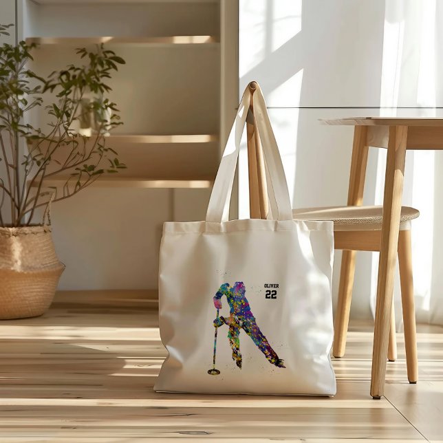 Male Ringette Player Tote Bag (Creator Uploaded)