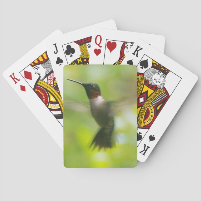 Male Ruby Throat Hummingbird Playing Cards (Back)