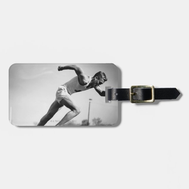 Male Runner Luggage Tag (Front Horizontal)