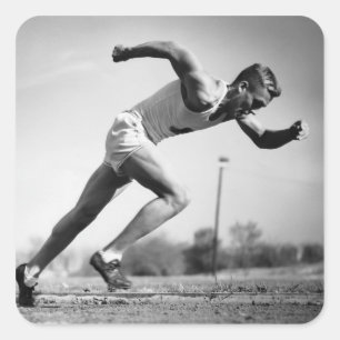 Male Runner Square Sticker