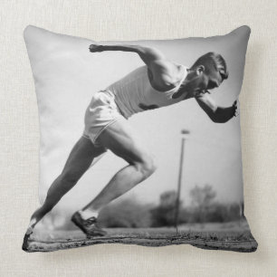 Male Runner Throw Pillow