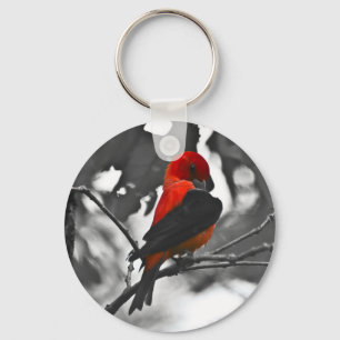 Male Scarlet Tanager Keychain