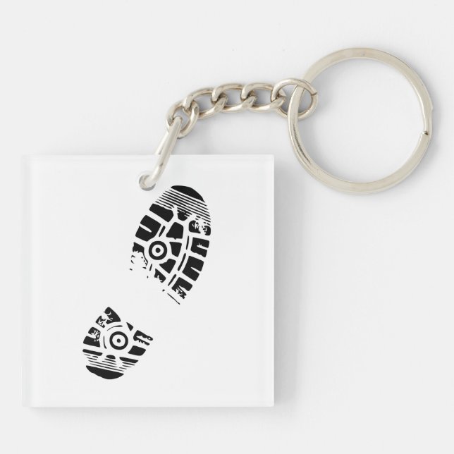Male shoe print keychain (Back)
