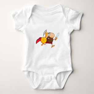 Male Spartan Gladiator  with Sword Baby Bodysuit