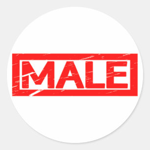 Male Stamp Classic Round Sticker