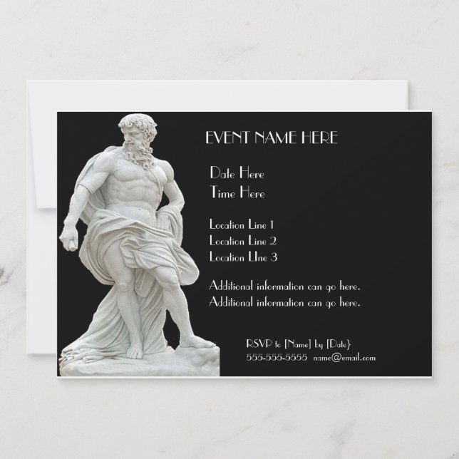 Male Statue Invitations (Front)