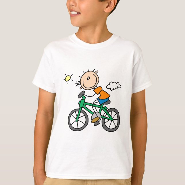 Male Stick Figure Bicyclist Tshirts and gifts (Front)