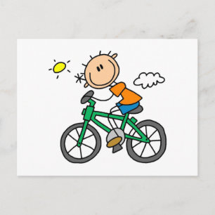 Male Stick Figure Bicyclist Tshirts and gifts Postcard