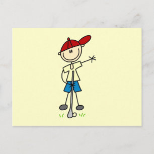 Male Stick Figure Golfer Postcard