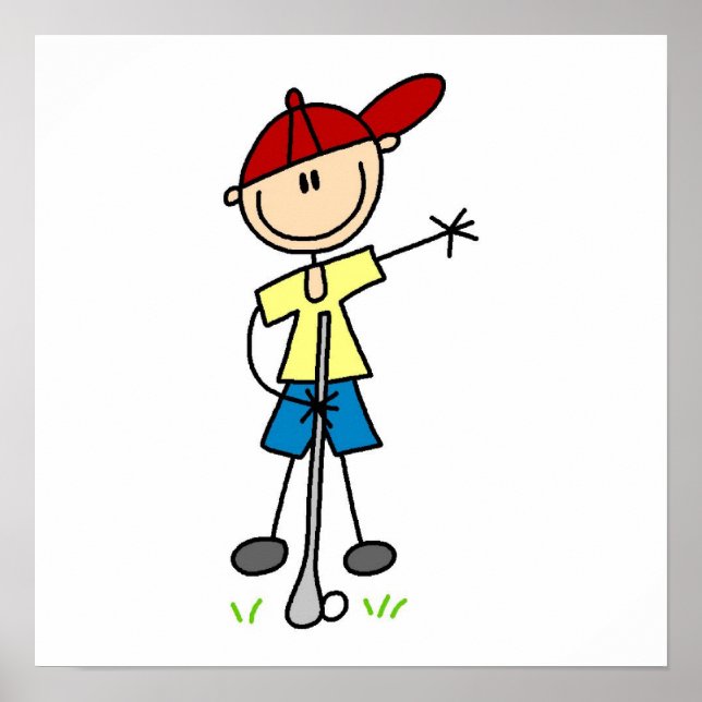 Male Stick Figure Golfer Poster (Front)