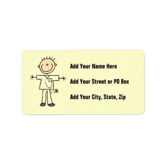 Male Stick Figure Nurse Label