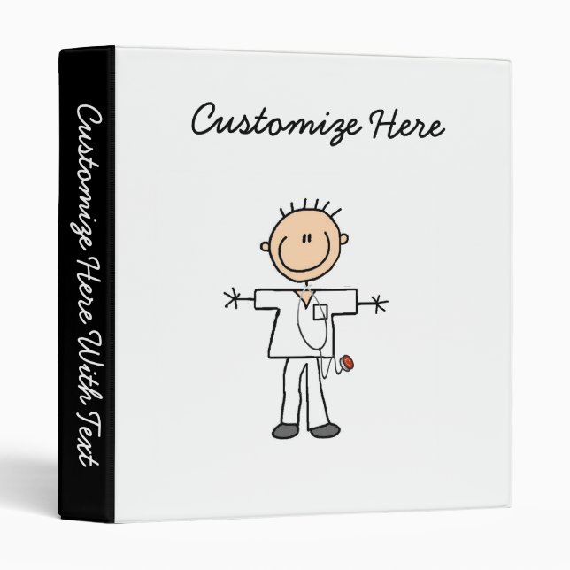 Male Stick Figure Nurse T-shirts and Gifts Binder (Front/Spine)
