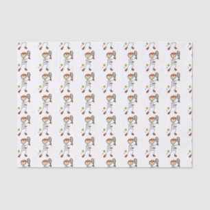Male Stick Figure Tennis Player Tissue Paper