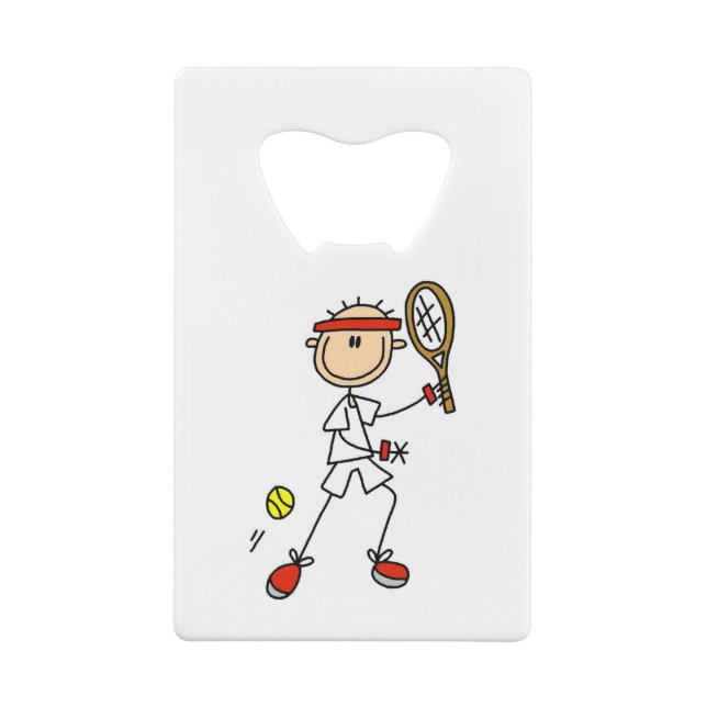 Male Stick Figure Tennis Player Wallet Bottle Opener (Back)