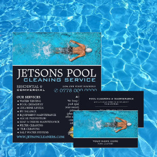 Male Swimmer, Swimming Pool Cleaning Service Business Card