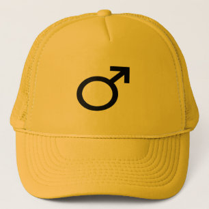 Male Symbol Black and Yellow hat