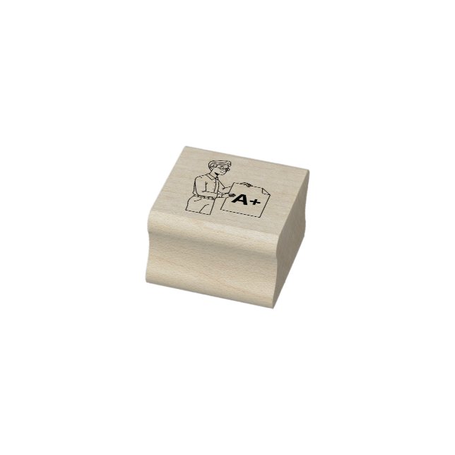 Male Teachers Grading A+ Rubber Stamp (Stamp)