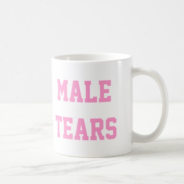Male Tears Ironic Misandry Pink Coffee Mug (Right)