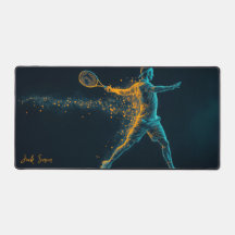 Male Tennis Player Hitting Ball