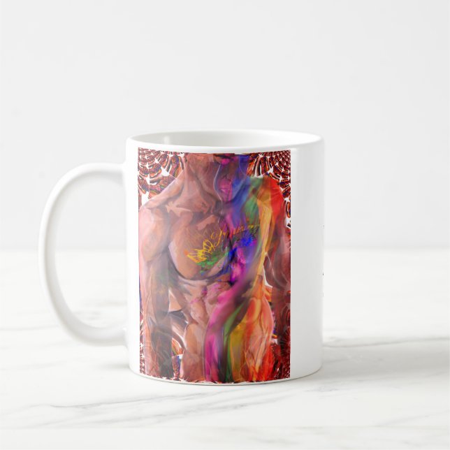 Male torso tattoo 3 coffee mug (Left)