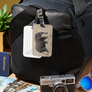 MALE TUSKER ELEPHANT  LUGGAGE TAG