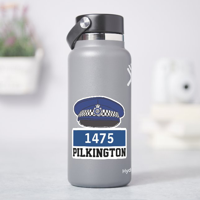 Male UK Police Officer Cap with Name & Number (HydroFlask)