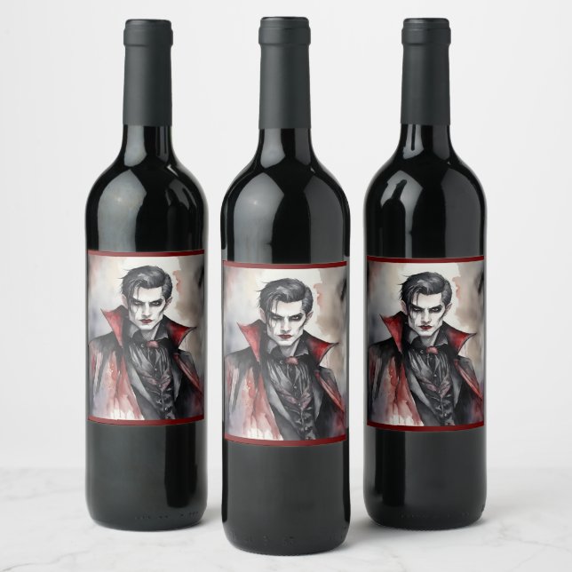 Male Vampire Wine Label (Bottles)
