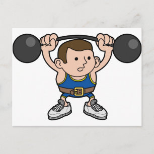 Male weightlifter postcard