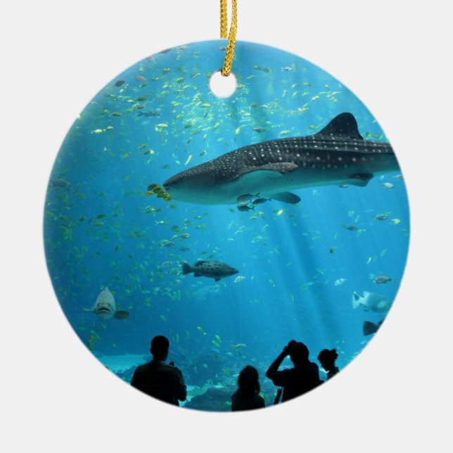 Male Whale Shark Ceramic Ornament (Front)