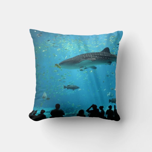 Male Whale Shark Throw Pillow (Front)