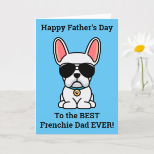 Male White French Bulldog Father's Day Card