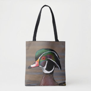 Male Wood Duck Close up Tote Bag