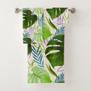 Maleah Monstera Tropical Hawaiian Watercolor-Green