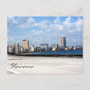 malecon habana harbour postcard