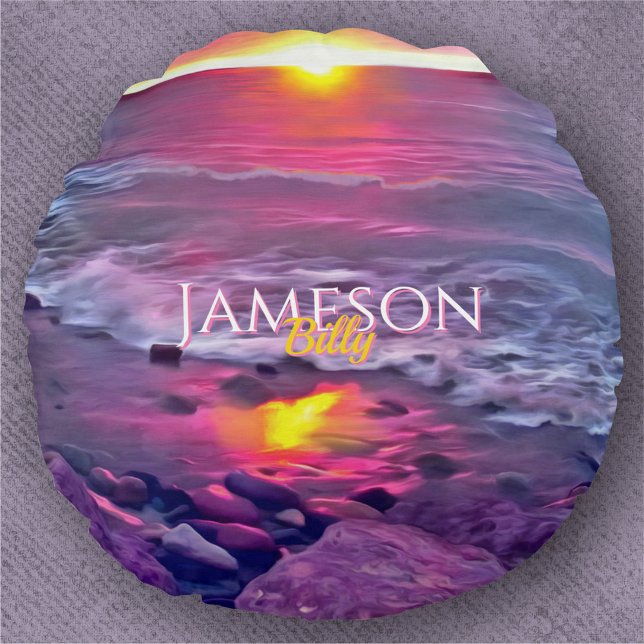 Malecon Sunset 0911 Round Pillow (Creator Uploaded)