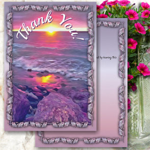 Malecon Sunset Thank You 0911 Card