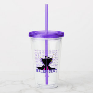 Maleficent In Purple Text Acrylic Tumbler