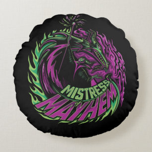 Maleficent   Mistress of Mayhem Round Pillow