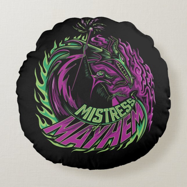 Maleficent | Mistress of Mayhem Round Pillow (Front)