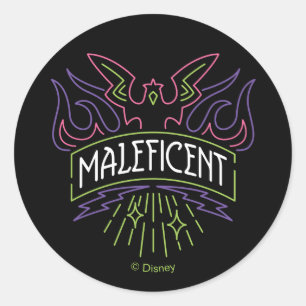 Maleficent Neon Badge Logo Classic Round Sticker