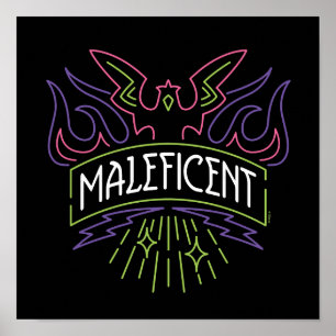 Maleficent   Neon Badge Logo Poster