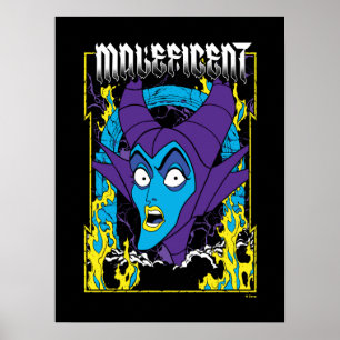 Maleficent Neon Design Poster