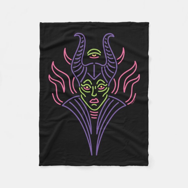 Maleficent | Neon Face Fleece Blanket (Front)