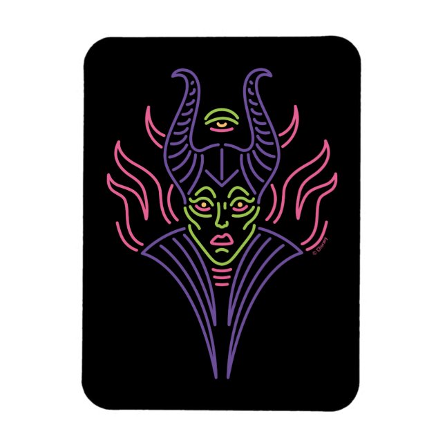 Maleficent | Neon Face Magnet (Vertical)