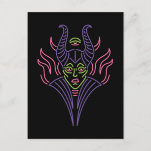 Maleficent Neon Face Postcard