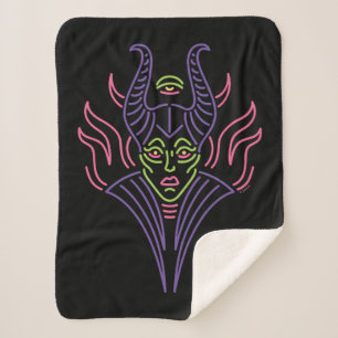 Maleficent Neon Face Sherpa Blanket