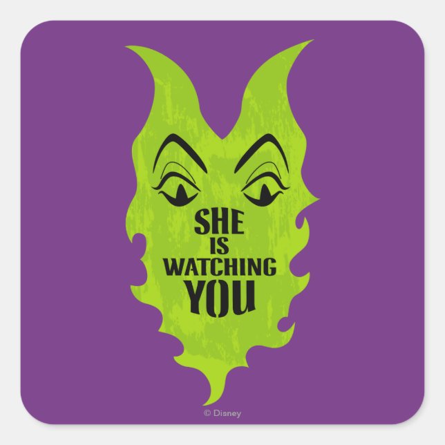 Maleficent - She is Watching You Square Sticker (Front)