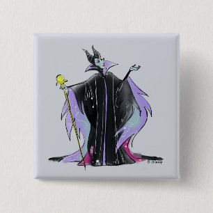 Maleficent   Strikes a Pose 2 Inch Square Button