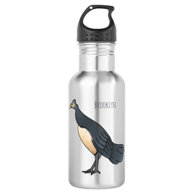 Maleo bird cartoon illustration  532 ml water bottle (Front)